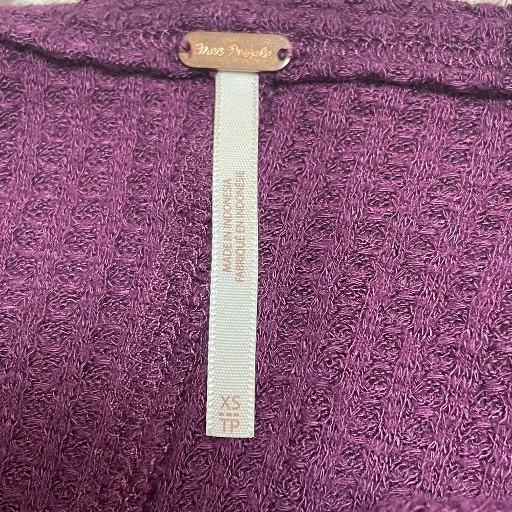 Free People Ventura Thermal Top Shirt Pullover Purple Violet Size XSmall - Picture 5 of 10